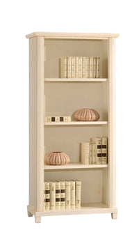 Libreria arte povera legno 4 ripiani avorio 87x40x189