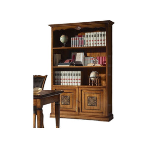 Libreria classica 2 porte in legno bassano 139x42x205