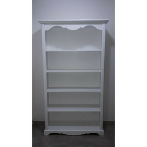 Libreria classica 5 ripiani in legno bianco opaco 120x40x210h