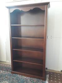 Libreria classica 5 ripiani in legno tinta noce 120x40x210h