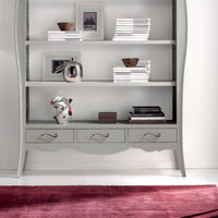 Libreria classica in legno 3 cassetti grigio/bianco 151x47x204