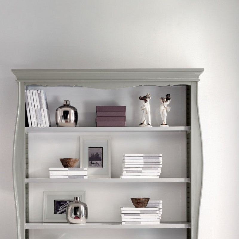 Libreria classica in legno 3 cassetti grigio/bianco 151x47x204