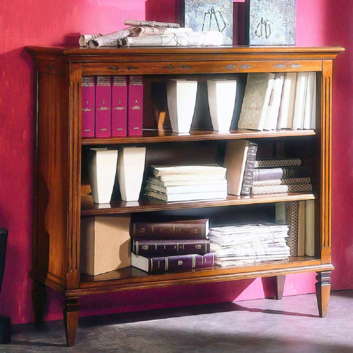 Libreria classica in legno 3 vani finitura bassano l.110 p.41 h.100h - Mobili 2G