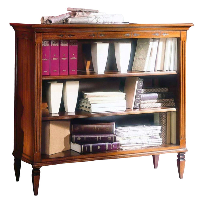 Libreria classica in legno 3 vani finitura bassano l.110 p.41 h.100h - Mobili 2G