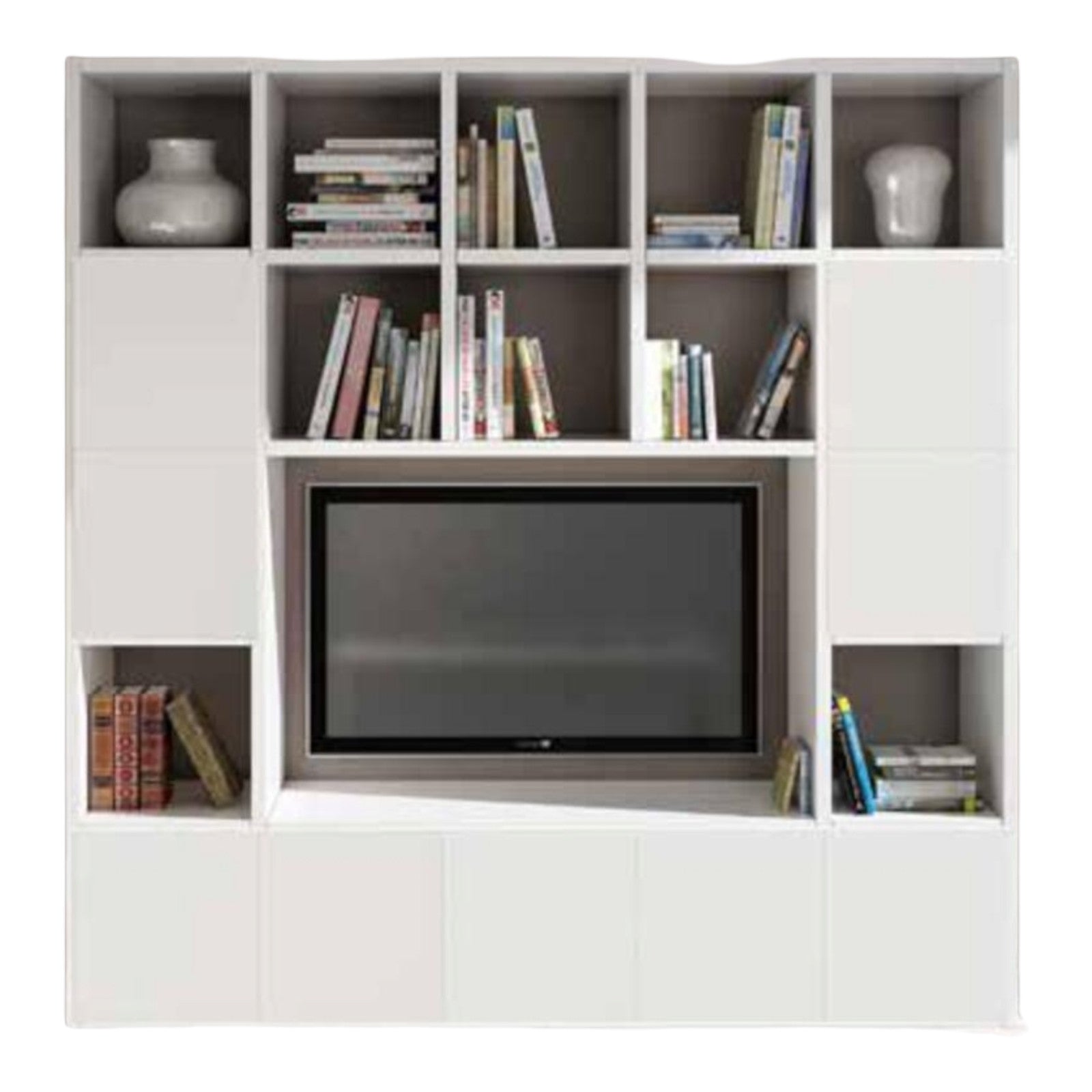 Libreria moderna porta tv bianco soggiorno l218 p30 h218