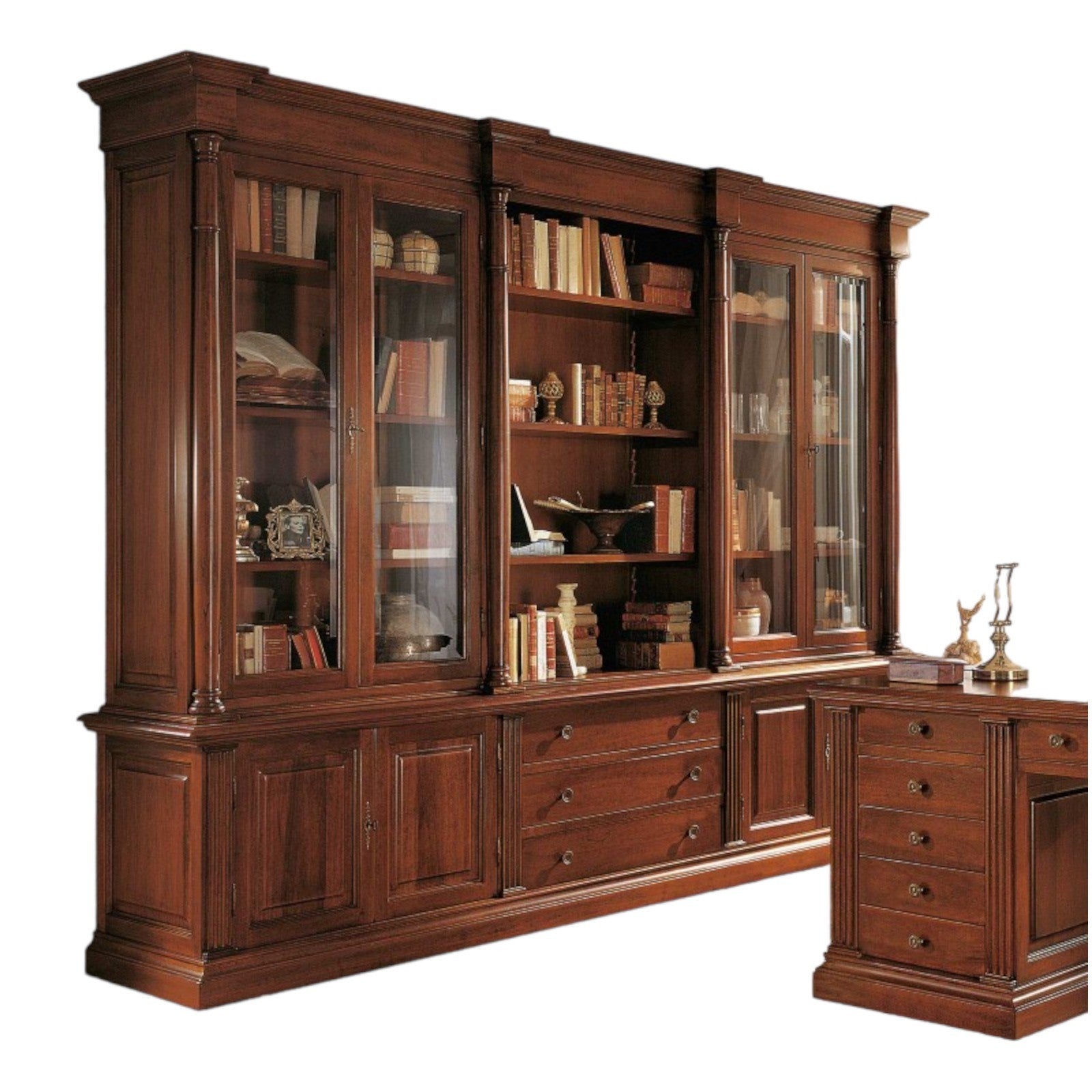 Libreria studio classica in legno bassano 306x56x240