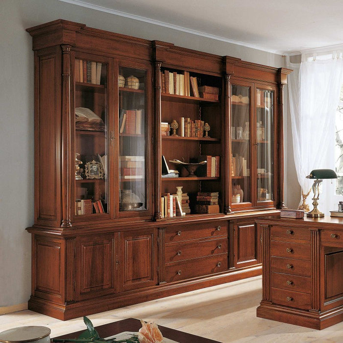 Libreria studio classica in legno bassano 306x56x240