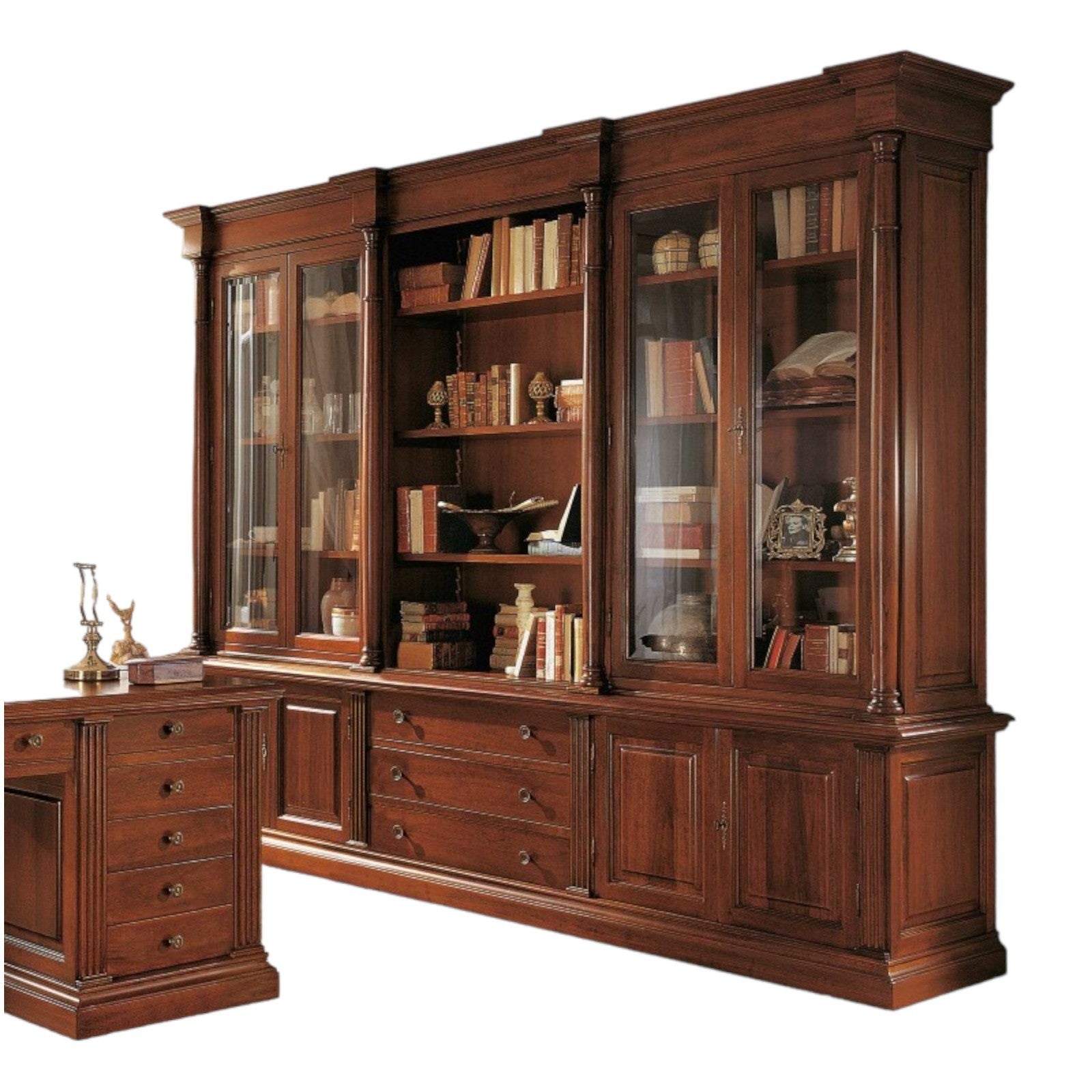 Libreria studio classica in legno bassano 306x56x240