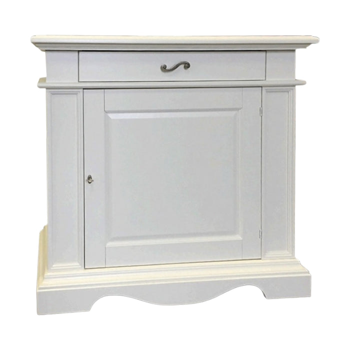 Madia classica in legno 1 porta 1 cassetto bianco 117x55x115