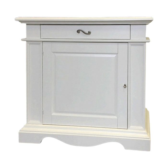 Madia classica in legno 1 porta 1 cassetto bianco 117x55x115