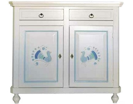 Madia credenza 2 porte 2 in legno shabby bianco 103x43x98