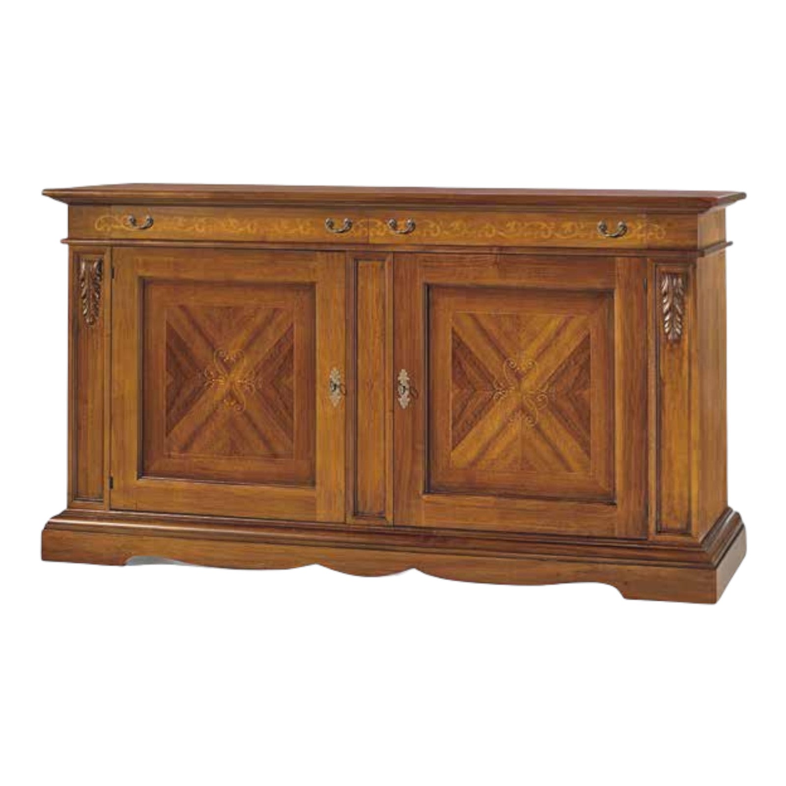 Madia credenza 2 porte in legno arte povera tinta bassano l.213 p.55 h.115