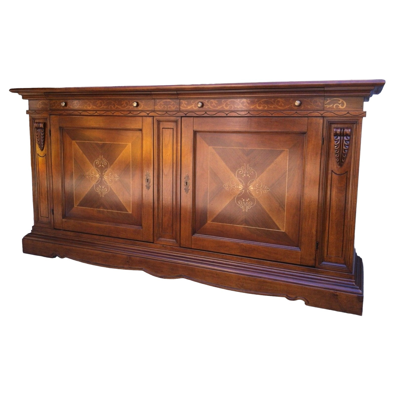 Madia credenza 2 porte in legno arte povera tinta bassano l.213 p.55 h.115