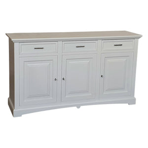 Madia credenza 3 porte legno shabby bianco 170x46x96 - Mobili 2G