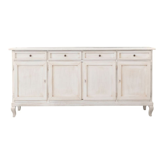 Madia credenza 4 porte legno shabby bianco anticato 205x45x98 - Mobili 2G