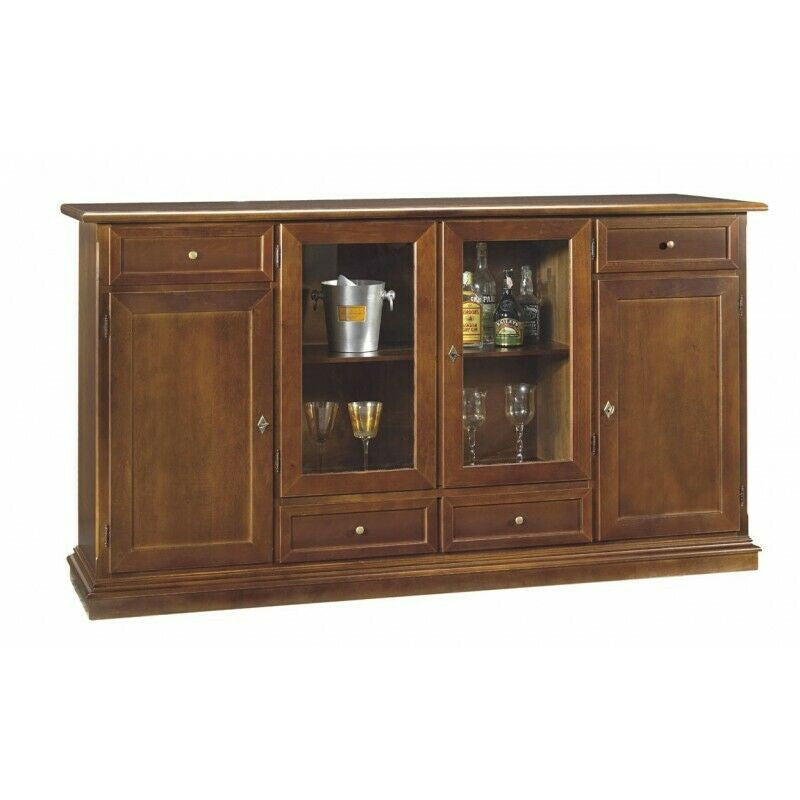 Madia credenza 4 porte legno tinta noce l.205 p.49 h.113