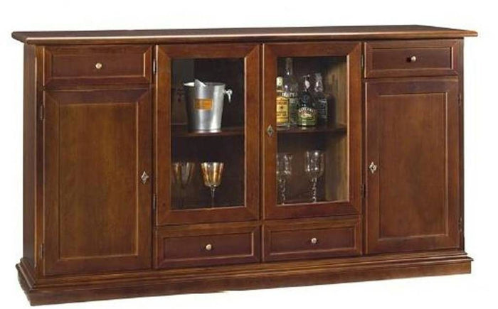 Madia credenza 4 porte legno tinta noce l.205 p.49 h.113