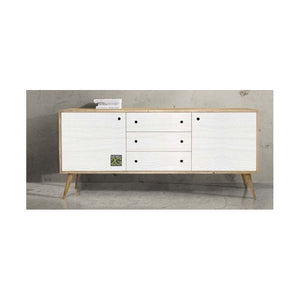 Madia credenza abete spazzolato bianco 185x50x84