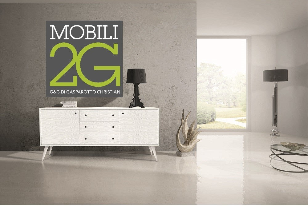 Madia credenza abete spazzolato bianco 185x50x84