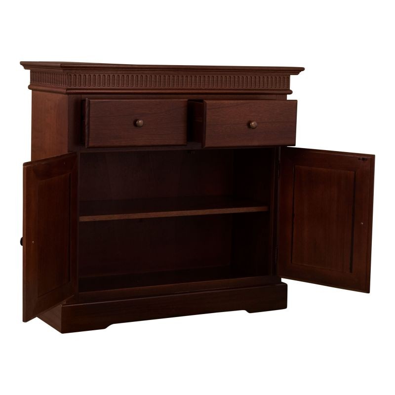 Madia credenza arte povera 2 porte in legno tinta noce l.90 p.38 h.85