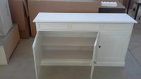 Madia credenza arte povera 3 porte legno bianco 156x42x85