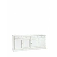 Madia credenza arte povera 4 porte legno bianco 205x42x86