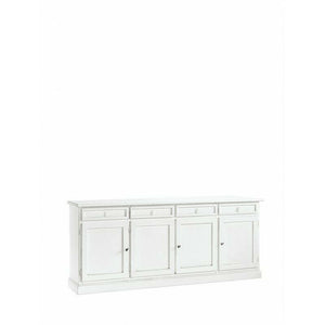 Madia credenza arte povera 4 porte legno bianco 205x42x86