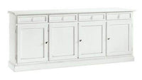 Madia credenza arte povera 4 porte legno bianco 205x42x86