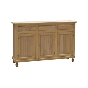  madia credenza grezza in legno 3 ante 3 cassetti l.150 p.43 h.98