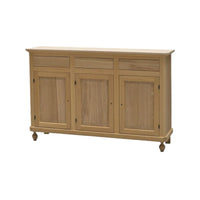  madia credenza grezza in legno 3 ante 3 cassetti l.150 p.43 h.98