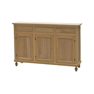  madia credenza grezza in legno 3 ante 3 cassetti l.150 p.43 h.98