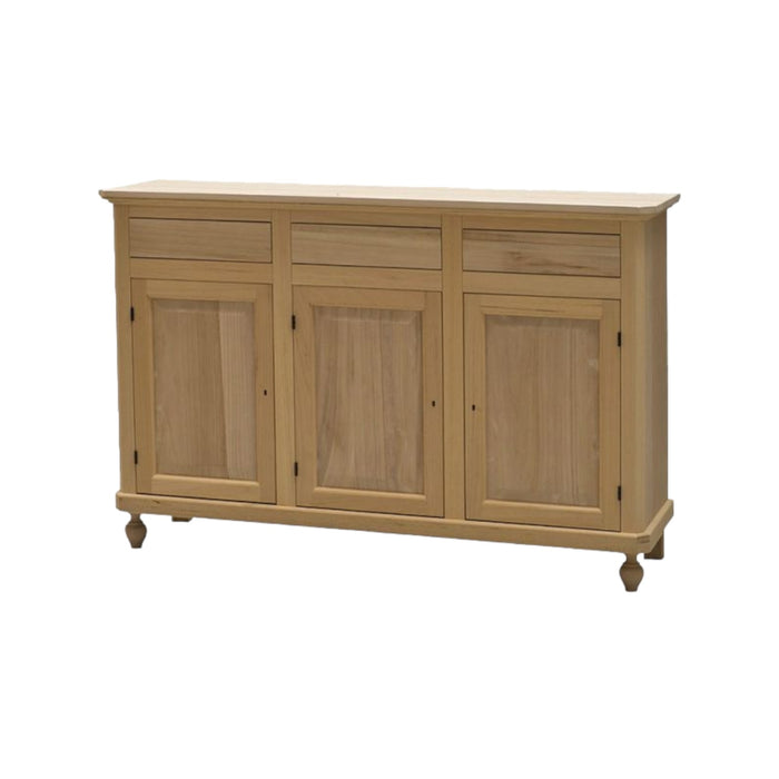  madia credenza grezza in legno 3 ante 3 cassetti l.150 p.43 h.98