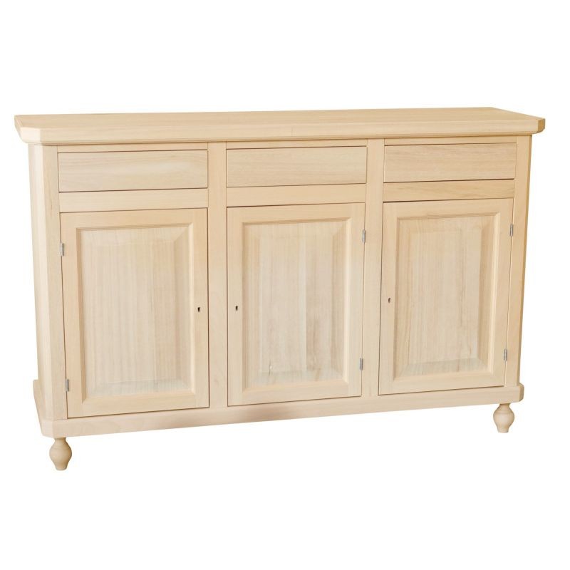  madia credenza grezza in legno 3 ante 3 cassetti l.150 p.43 h.98