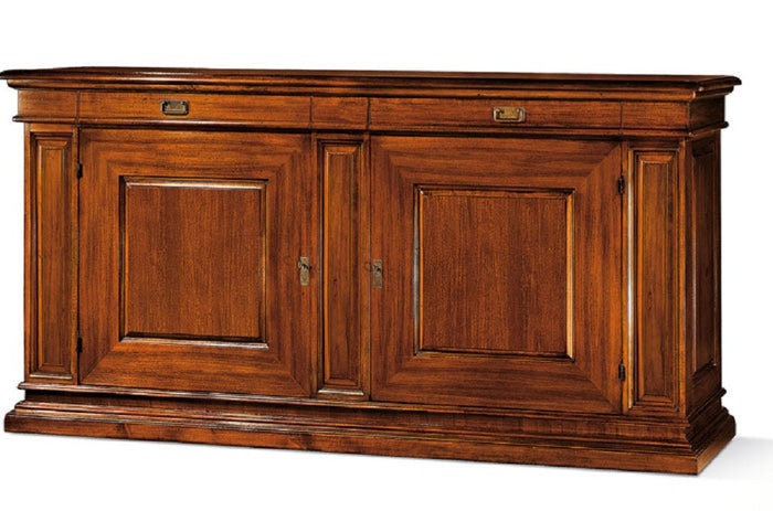 Madia credenza in legno 2 porte 2 tinta noce  l.205 p.57 h.113