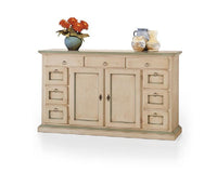 Madia credenza in legno 2 porte 9 cassetti grezzo l.160 p.45 h.95