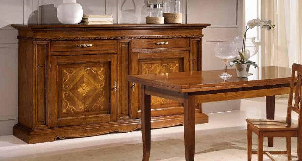 Madia credenza in legno 2 porte arte povera bassano 210x53x115