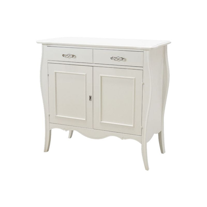 Madia credenza in legno 2 porte shabby bianca 105x50x100 - Mobili 2G