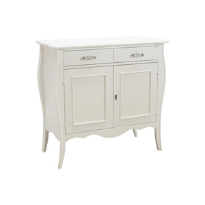 Madia credenza in legno 2 porte shabby bianca 105x50x100 - Mobili 2G