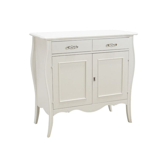 Madia credenza in legno 2 porte shabby bianca 105x50x100 - Mobili 2G