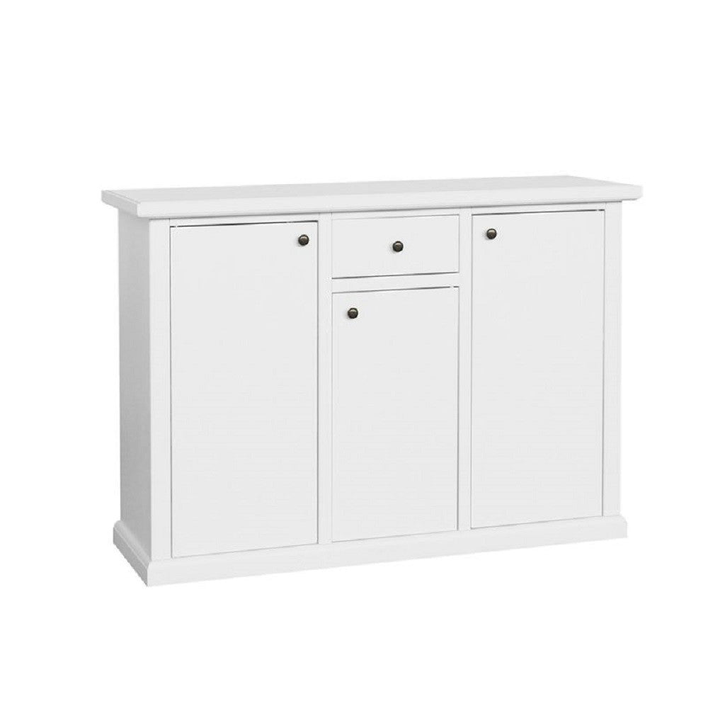 Madia credenza in legno 3 porte bianco opaco  l.120 p.40 h.88