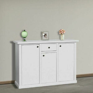 Madia credenza in legno 3 porte bianco opaco  l.120 p.40 h.88