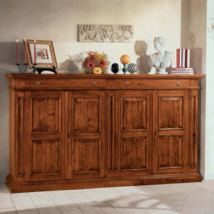 Madia credenza in legno 4 porte 4 cassetti smontabile l.240 p.52 h.135