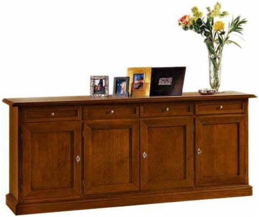 Madia credenza in legno 4 porte tinta noce 205x42x86