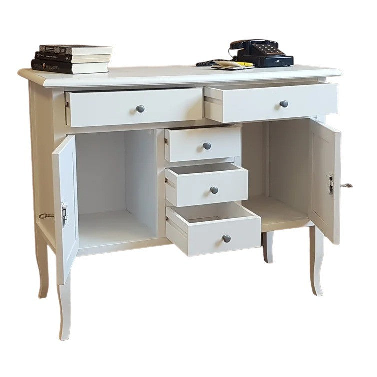 Madia credenza in legno bianco opaco 100x40x85h