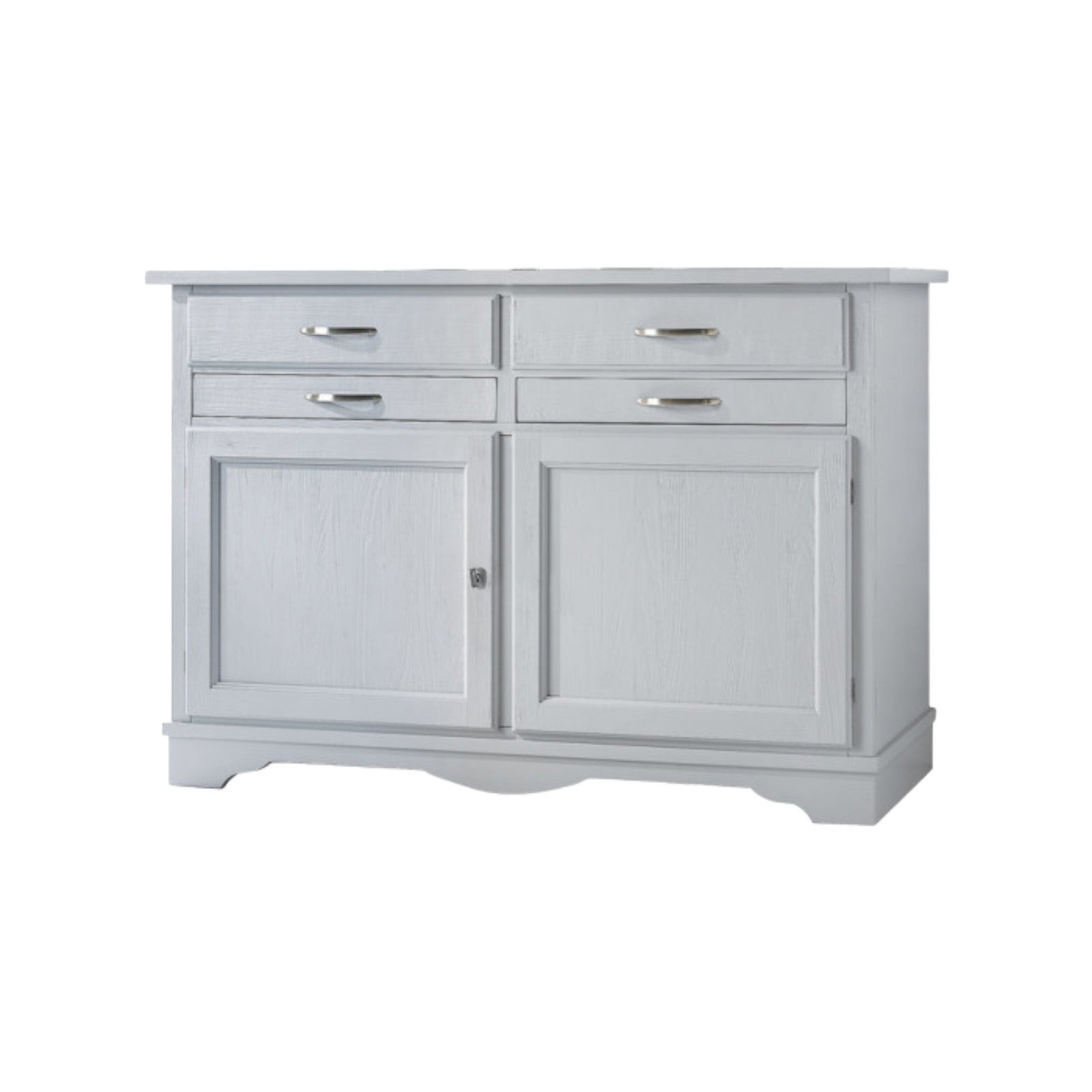 Madia credenza in legno massello 2 ante grigio opaco l.140 p.52 h.96 - Mobili 2G