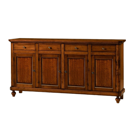 Madia credenza in legno napoletana 4 ante tinta noce 196x43x98