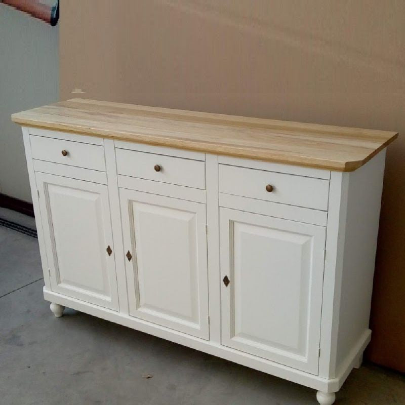 Madia credenza in legno shabby chic 3 porte l.150 x p.45 h.98