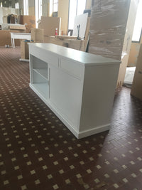 Madia credenza legno 2 ante scorrevoli bianco 200x50x90