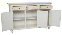 Madia credenza napoletana 3 porte bianco decori  l.150 p.43 h.98