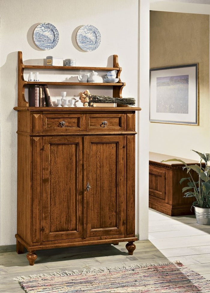 Madia credenza piattaia in legno tinta noce l.105 p.42 h.130